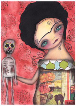 My Puppet by Abril Andrade Fine Art Print Sugar Skull Skeleton