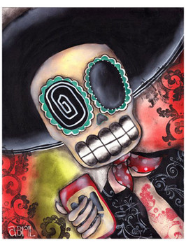 Martin Mariachi by Abril Andrade Fine Art Sugar Skull