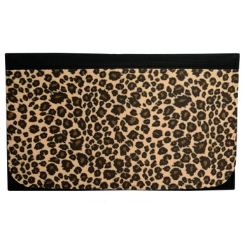 Leopard Animal Print Women's Wallet Black Poly Canvas Clutch Leopard Animal Print Women's Wallet Black Poly Canvas Clutch