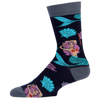 Men's Crew Socks Mermaid Navy Blue