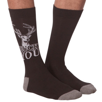 Men's Buck You Crew Socks front view