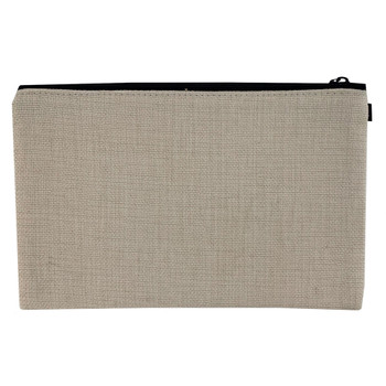 Linen Cosmetic Bag Pouch back view Linen Cosmetic Bag Pouch back view