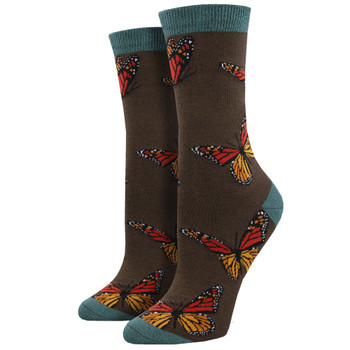 Monarch Butterfly Women's Bamboo Crew Socks