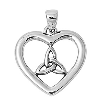 Celtic heart sterling silver pendant.