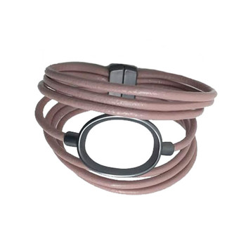 Dusty rose pink leather bracelet with magnetic closure. 