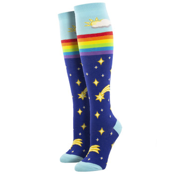 Rainbow Star Women's Knee High Socks