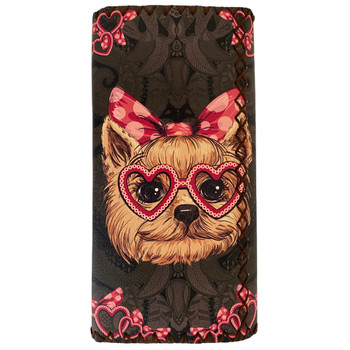 Yorkie Love Puppy Dog Leatherette Wallet back view