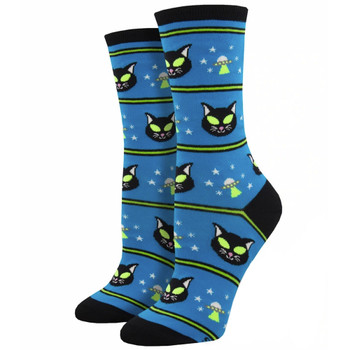 Alien Cat Faces Women's Novelty Socks