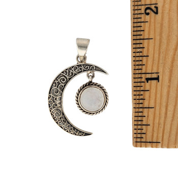 Size of Moonstone moon pendant. 