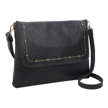 Western Inspired Black Crossbody Purse front view