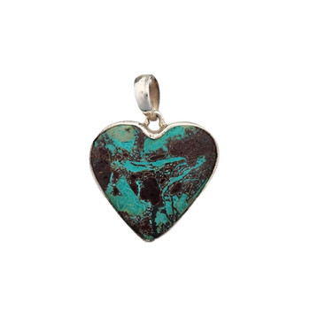 Shattuckite heart pendant. 