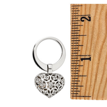 Cubic Zirconia sterling silver, Rhodium-plated ring with a ruler. 