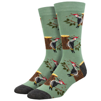 Woodpecker Birds Men's Bamboo Socks