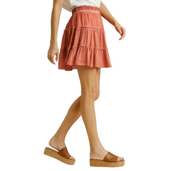 umgee Canyon Clay Tiered Mini Skirt side view