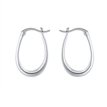 U shaped sterling silver hoop earrings. 