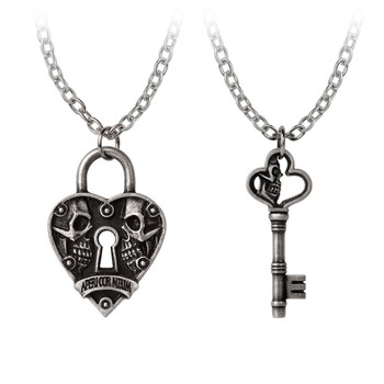 Alchemy Gothic - P943 - Key To Eternity Couples Pendants Necklaces