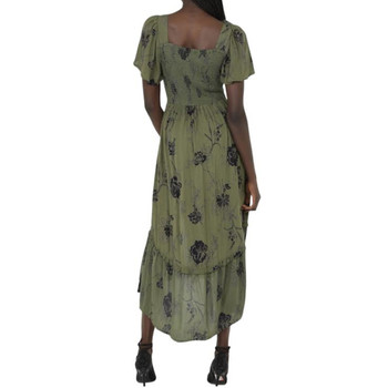 Angie Olive High Low Maxi Dress back view