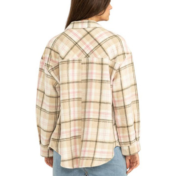 Pink Plaid Button Up Shacket back view