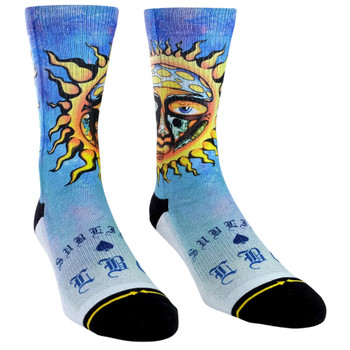 Sublime Blue Sun Album Cover Crew Socks By Sublime front view