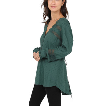 Lola P. Hunter Green Long Sleeve Button Front Shirt