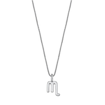 Sterling silver Scorpio pendant and chain necklace. 