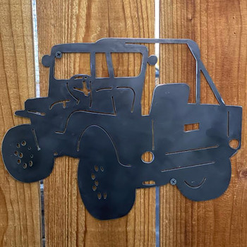Vintage Jeep Metal Art Wall Hanging