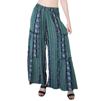 Angie Clothing Blue Green Wide Leg Flowy Pants