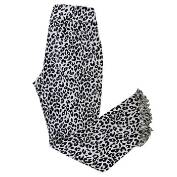 The Davenport Ethyl Animal Print Fray Pull On Jeans 