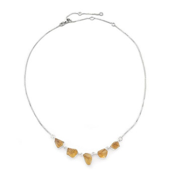 Raw Citrine sterling silver necklace. Raw Citrine sterling silver necklace.