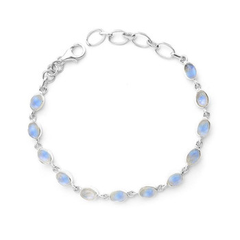 Moonstone sterling silver bracelet with lobster claw clasp. 