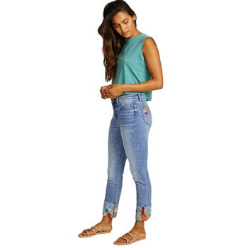 DRIFTWOOD Colette X Le Bouquet Embroidered Crop Jeans side view