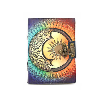 Colorful solar symphony leather 5 x 7 journal. 