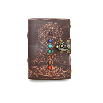 Chakra embossed leather blank journal. 