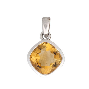 Sterling silver faceted Citrine pendant. 