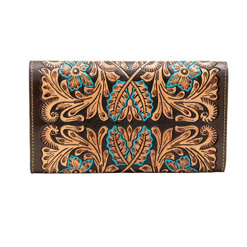 Backside of Myra Bag Utsav genuine leather wallet. 