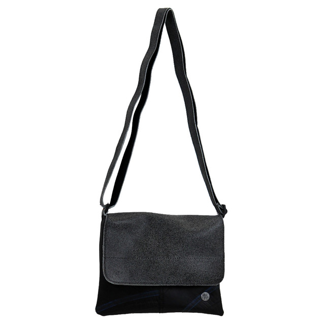 Recycled Tire and Leather Crossbody Purse