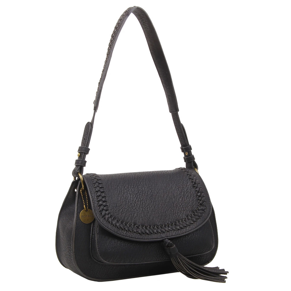 ALICE SADDLE BAG BLACK PURSE PURPLE LEOPARD BOUTIQUE