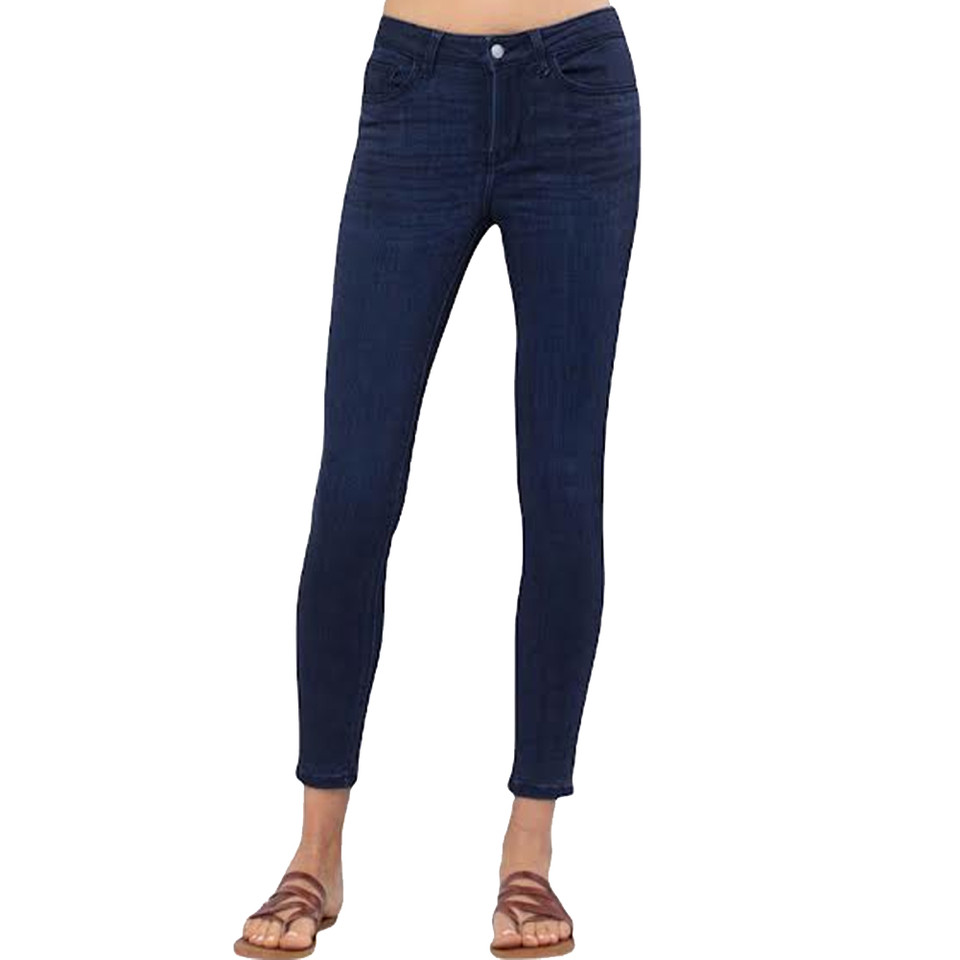Judy Blue Mid Rise Destroy & Cuff Skinny Jeans main image 0