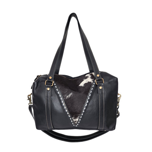 TIERRA VASTA BLACK MYRA BAG HAIR-ON LEATHER SHOULDER BAG | PURPLE