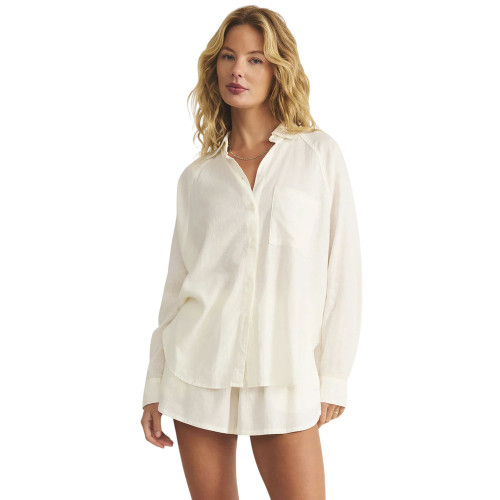 トップス SUPPLIER Z SUPPLY THE PERFECT LINEN TOP | PURPLE LEOPARD BOUTIQUE