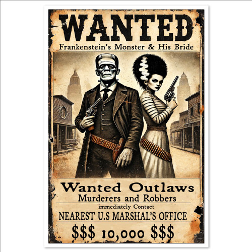 FRANKENSTEIN WANTED POSTER ART PRINT | PURPLE LEOPARD BOUTIQUE