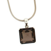 Faceted Smoky Topaz sterling silver pendant. 