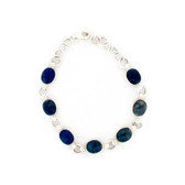 Blue Lapis sterling silver bracelet. 