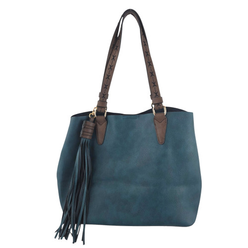 PEACOCK BLUE ALIZA 2 IN 1 VEGAN PURSE | PURPLE LEOPARD BOUTIQUE