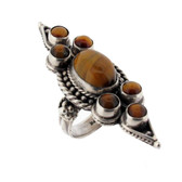 Tigers Eye cocktail ring size 8.