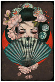 Death Becomes Her by Amy Dowell Fine Art Print Skull Japanese Geisha Girl