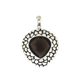 Faceted Smoky Topaz sterling silver pendant, made in Bali. 
