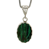 Malachite sterling silver pendant.