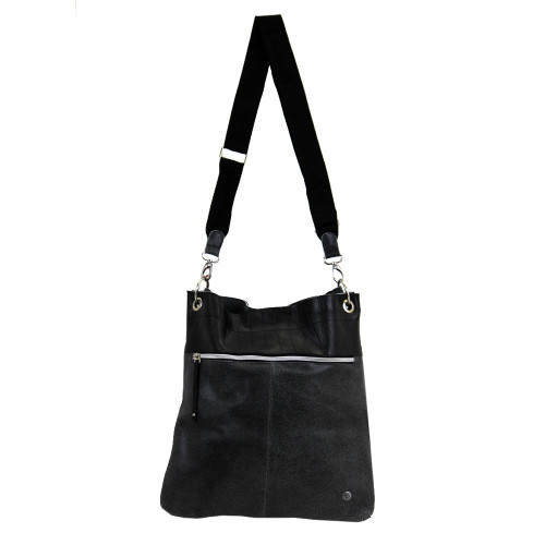 Recycled Tire and Leather Crossbody Purse