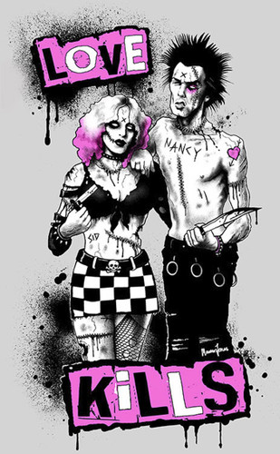 Sid and Nancy by Marcus Jones Screaming Demons Canvas Giclee Art Print